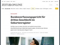 Bild zum Artikel: Bundesverfassungsgericht für drittes Geschlecht im Geburtenregister