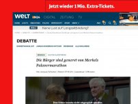 Bild zum Artikel: Die Bürger sind genervt von Merkels Palavermarathon