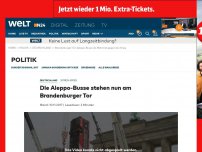 Bild zum Artikel: Die Aleppo-Busse stehen nun am Brandenburger Tor