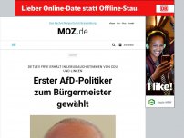 Bild zum Artikel: Erster AfD-Politiker zum Bürgermeister gewählt  (Lebus)