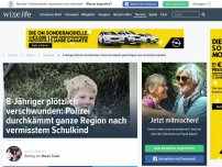 Bild zum Artikel: 8-Jähriger plötzlich verschwunden: Polizei durchkämmt ganze Region nach vermisstem Schulkind