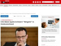 Bild zum Artikel: +++ Wirtschafts-News +++ - CDU-Mann Spahn kritisiert 'Nörgelei' in Ostdeutschland