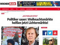 Bild zum Artikel: Politiker sauer: Weihnachtsmärkte heißen jetzt Lichtermärkte!