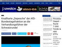 Bild zum Artikel: Knallharte „Depeche“ der AfD-Bundestagsfraktion an die Verhandlungsführer der Schwatzrunde!