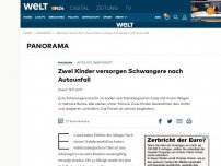 Bild zum Artikel: Zwei Kinder versorgen Schwangere nach Autounfall