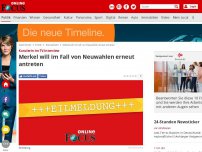Bild zum Artikel: Kanzlerin im TV-Interview - Merkel will im Fall von Neuwahlen erneut antreten