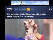 Bild zum Artikel: Model Elena Ivanickaya lässt ihre Nacktkatze tätowieren