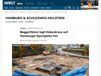 Bild zum Artikel: Baggerfahrer entdeckt Hakenkreuz auf Hamburger Sportplatz