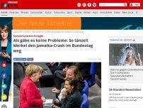 Bild zum Artikel: Kuriose Kanzlerin-Einlagen - Als gäbe es keine Probleme: So tänzelt Merkel den Jamaika-Crash im Bundestag weg