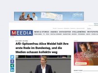Bild zum Artikel: AfD-Spitzenfrau Alice Weidel hält ihre erste Rede im Bundestag und die Medien schauen kollektiv weg