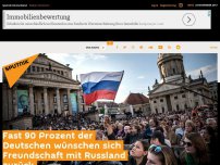 Bild zum Artikel: Fast 90 Prozent der Deutschen wünschen sich Freundschaft mit Russland zurück