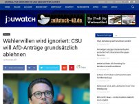 Bild zum Artikel: Wählerwillen wird ignoriert: CSU will AfD-Anträge grundsätzlich ablehnen