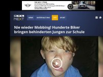 Bild zum Artikel: Nie wieder Mobbing! Hunderte Biker bringen behinderten Jungen zur Schule