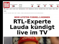 Bild zum Artikel: Live im TV! - Lauda macht als RTL-Experte Schluss