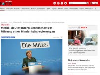 Bild zum Artikel: CDU-Kreise - Merkel deutet intern Bereitschaft zur Führung einer Minderheitsregierung an