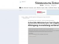 Bild zum Artikel: Minister Schmidt hat Glyphosat-Alleingang monatelang geplant