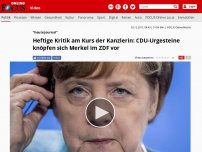 Bild zum Artikel: 'heute journal' - Heftige Kritik am Kurs der Kanzlerin: CDU-Urgesteine knöpfen sich Merkel im ZDF vor