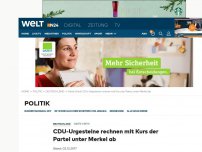 Bild zum Artikel: CDU-Urgesteine rechnen mit Kurs der Partei unter Merkel ab