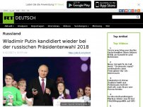 Bild zum Artikel: Wladimir Putin kandidiert wieder bei der russischen Präsidentenwahl 2018