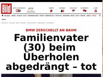 Bild zum Artikel: BMW zerschellt an Baum - Familienvater (30) beim Überholen abgedrängt – tot