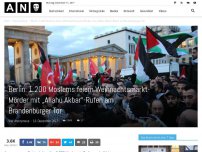 Bild zum Artikel: Berlin: 1.200 Moslems feiern Weihnachtsmarkt-Mörder mit „Allahu Akbar“-Rufen am Brandenburger Tor