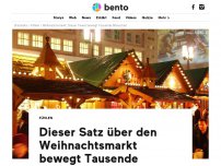 Bild zum Artikel: Dieser Satz über den Weihnachtsmarkt bewegt Tausende Menschen