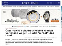 Bild zum Artikel: Österreich: Vollverschleierte Frauen verlassen wegen „Burka-Verbot“ das Land