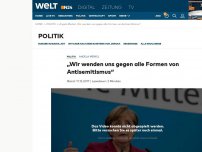 Bild zum Artikel: Angela Merkel- „Wir wenden uns gegen alle Formen von Antisemitismus“