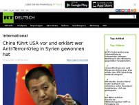 Bild zum Artikel: China führt USA vor und erklärt wer Anti-Terror-Krieg in Syrien gewonnen hat