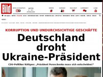 Bild zum Artikel: Ausufernde Korruption - Deutschland droht Ukraine-Präsident