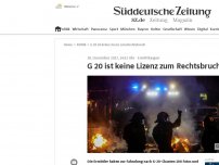 Bild zum Artikel: G 20 ist keine Lizenz zum Rechtsbruch