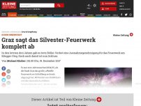 Bild zum Artikel: Graz sagt das Silvester-Feuerwerk komplett ab