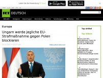 Bild zum Artikel: Ungarn werde jegliche EU-Strafmaßnahme gegen Polen blockieren