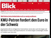 Bild zum Artikel: Weil kleine Industriebetriebe noch zu wenig verdienen: KMU-Patron fordert den Euro in der Schweiz