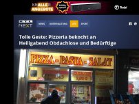 Bild zum Artikel: Tolle Geste: Pizzeria bekocht an Heiligabend Obdachlose und Bedürftige