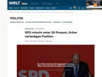 Bild zum Artikel: SPD rutscht unter 20 Prozent, Grüne verteidigen Position