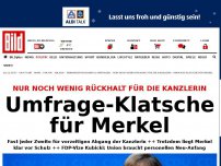 Bild zum Artikel: Wenig Rückhalt - Umfrage-Klatsche für Kanzlerin Merkel