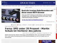 Bild zum Artikel: Forsa: SPD rutscht unter 20-Prozent-Marke – Martin Schulz ist Verlierer des Jahres