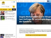 Bild zum Artikel: Angela Merkel: Jeder zweite Bürger laut Umfrage für vorzeitigen Abgang der Kanzlerin