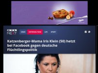 Bild zum Artikel: Katzenberger-Mama Iris Klein (50) hetzt bei Facebook gegen deutsche Flüchtlingspolitik