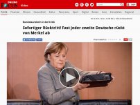 Bild zum Artikel: Bundeskanzlerin in der Kritik - Sofortiger Rücktritt! Fast jeder zweite Deutsche rückt von Merkel ab