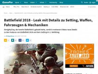 Bild zum Artikel: News: Battlefield 2018 - Leak mit Details zu Setting, Waffen, Fahrzeugen & Mechaniken