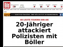 Bild zum Artikel: 40 Leute feuern ihn an - 20-Jähriger attackiert Polizisten mit Böller