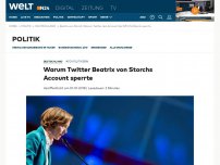 Bild zum Artikel: Warum Twitter den Account von Beatrix von Storch sperrte