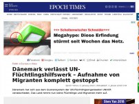Bild zum Artikel: Dänemark verlässt UN-Flüchtlingshilfswerk – Aufnahme von Migranten komplett gestoppt