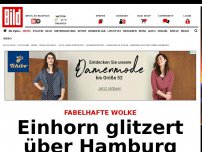 Bild zum Artikel: Fabelhafte Wolke - Einhorn glitzert über Hamburg