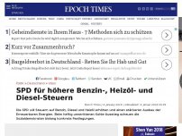 Bild zum Artikel: SPD für höhere Benzin, Heizöl- und Diesel-Steuern