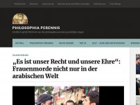 Bild zum Artikel: „Es ist unser Recht und unsere Ehre“: Frauenmorde nicht nur in der arabischen Welt