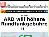 Bild zum Artikel: Ab 2021 - ARD will höhere Rundfunkgebühren 