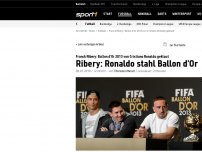 Bild zum Artikel: Ribery: Ronaldo klaute mir den Ballon d'Or